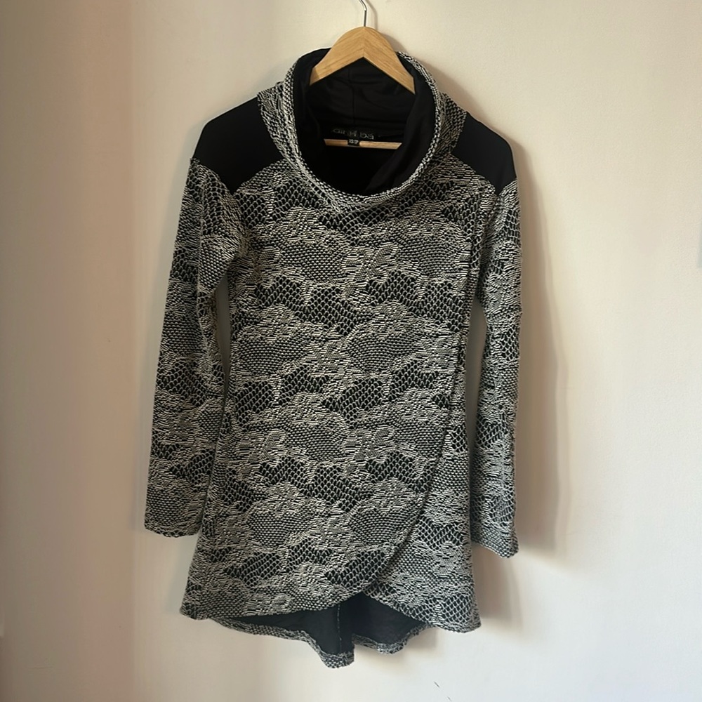 Cowl Neck Sweater with lace detailing overlay